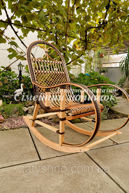 Кресло качалка из ротанга коричневая Киев - изображение 2