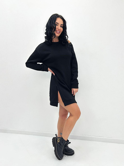 Повседневное теплое платье с булавкой Moana 42-44, Черный Киев - изображение 3