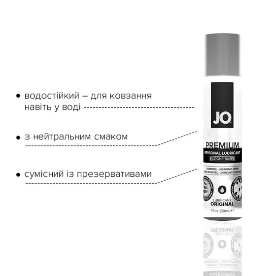 Лубрикант на силіконовій основі System JO PREMIUM — ORIGINAL (30 мл) без консервантів Львів