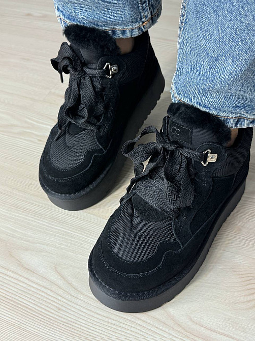 Ботинки женские Hengji 275-1 угги замшевые на платформе с мехом черные, 36, 23 см Киев - изображение 3