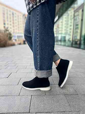 Лоферы женские GREMMY черные из натуральной замши с белой подошвой размер 36-41 (207/1) Коломия