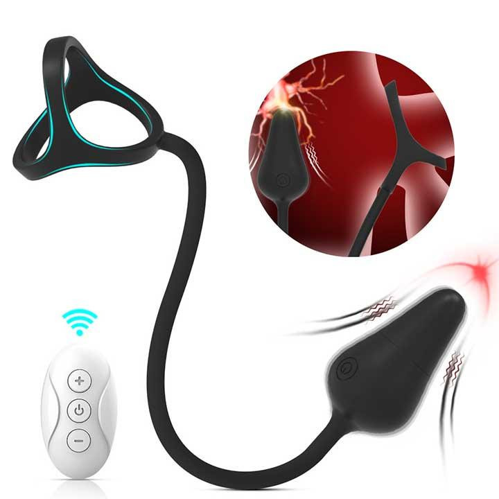 Вібро масажер простати Funtasmo з ерекційним кільцем і пультом Д/К Вінниця - фото 7