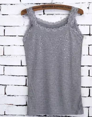 Майка жіноча з каменями one size сірий Київ - фото 1