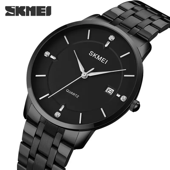 Чоловічий класичний годинник на браслеті Skmei 1801S (Чорний) Вінниця