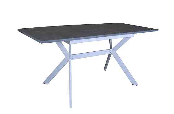 Стіл Хьюстон 130(+40)*77 білий метал/мрамор світ Київ