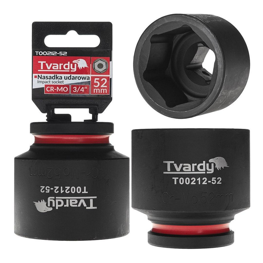 Головка ударна "Tvardy" з хром-молібденової сталі (Cr-Mo)  3/4"  6-гранна 52 мм Київ - фото 2
