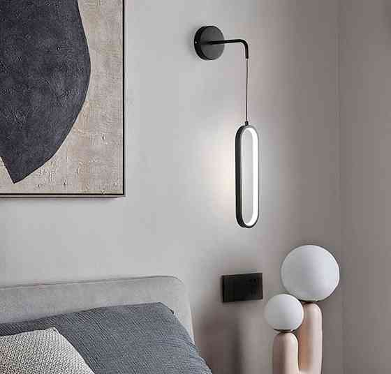 Бра настінне світлодіодне акрилове VALESO ph207 для спальні та вітальні 40W Чорне Коломия