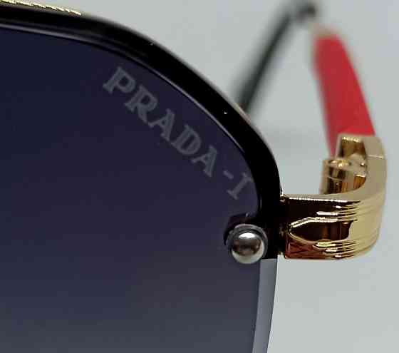 Мужские брендовые очки капли серый градиент с красными резин вставками. Киев