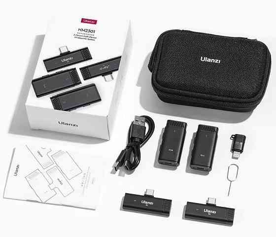 Беспроводной микрофон на два телефона одновременно Type-C Lightning Ulanzi HM2301 Киев