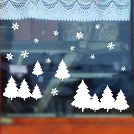 Наклейки на окна новогодние Ёлочки 35 на 25 см белый Киев