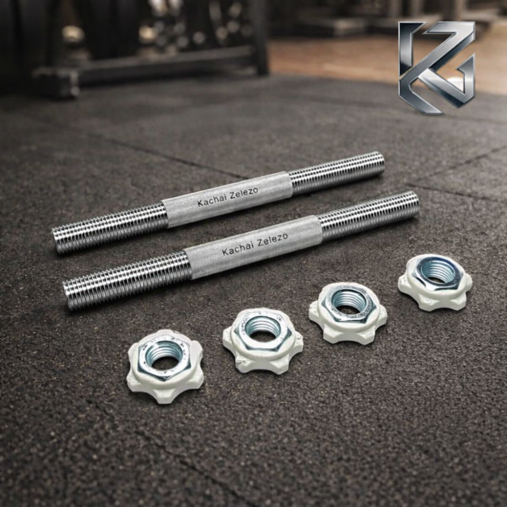 Грифы гантельные по 35 см с диаметром 25 мм 2 шт Kachai Zelezo Iron Pro Киев - изображение 4