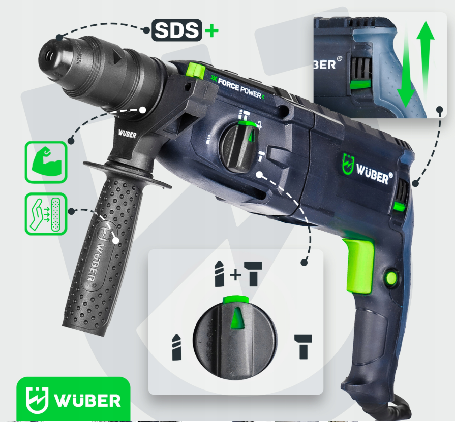 Дрель ударная 2500Вт Wuber (Польша) Киев - изображение 5