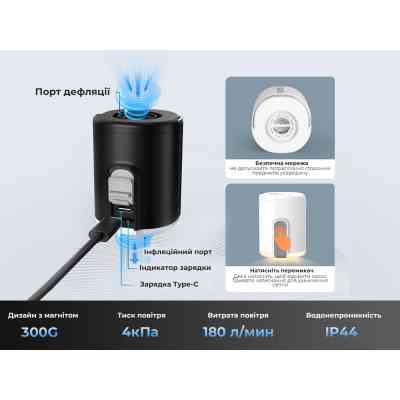 Ліхтар Flextail Tiny Pump 2X з функцією насосу чорний (TY2X1600-BK-i) Вінниця