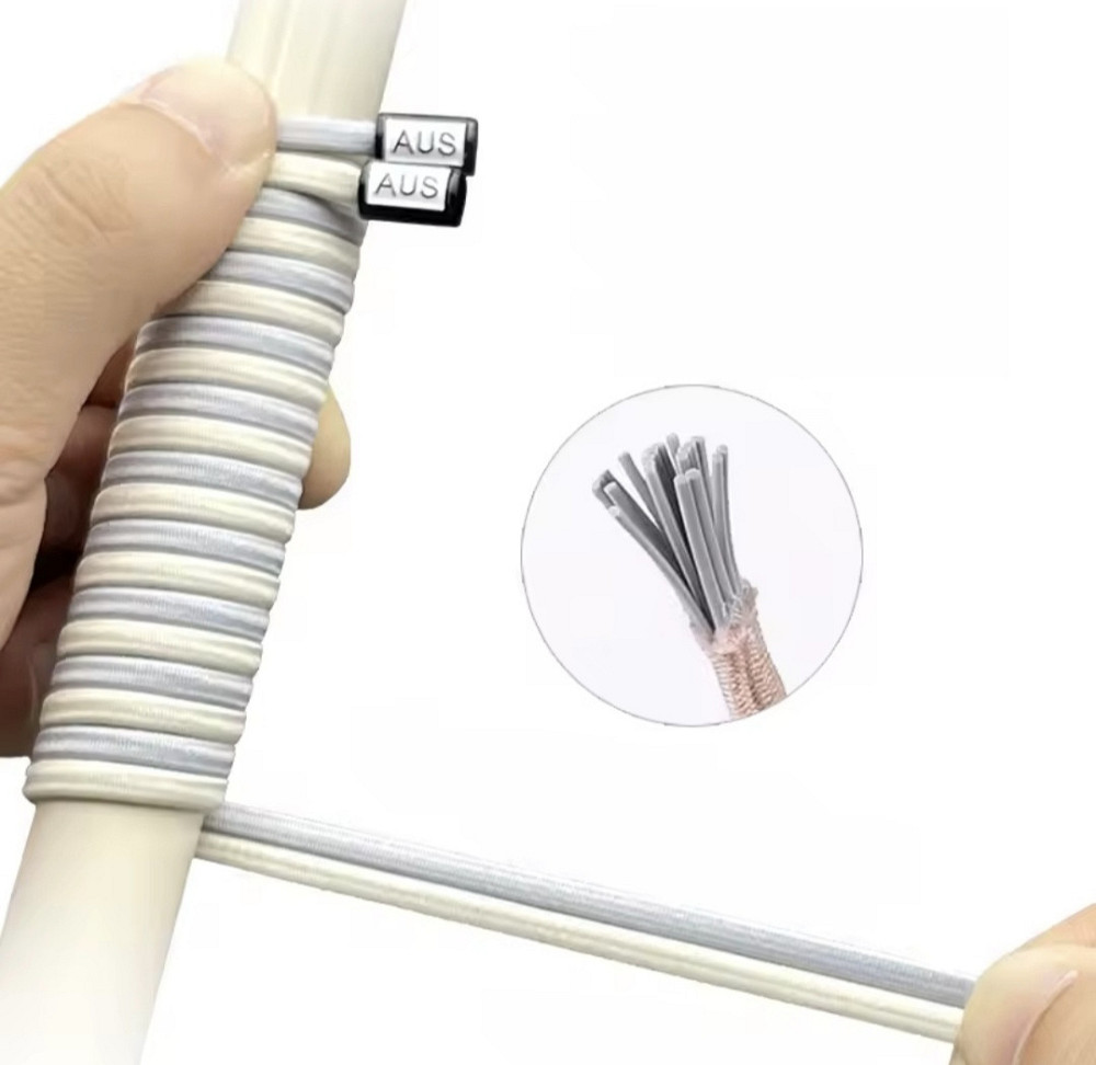 Шнурки еластичні без зав'язок з пластиковими фіксаторами Темно-сірий Смела - изображение 2