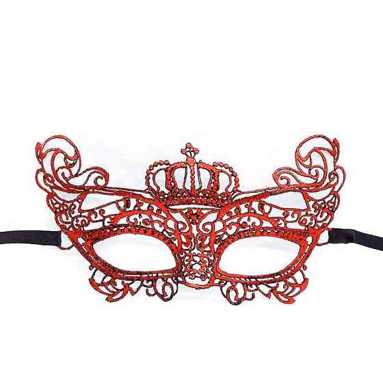 Маскарадна маска святкова 20 на 10 см червоний Київ