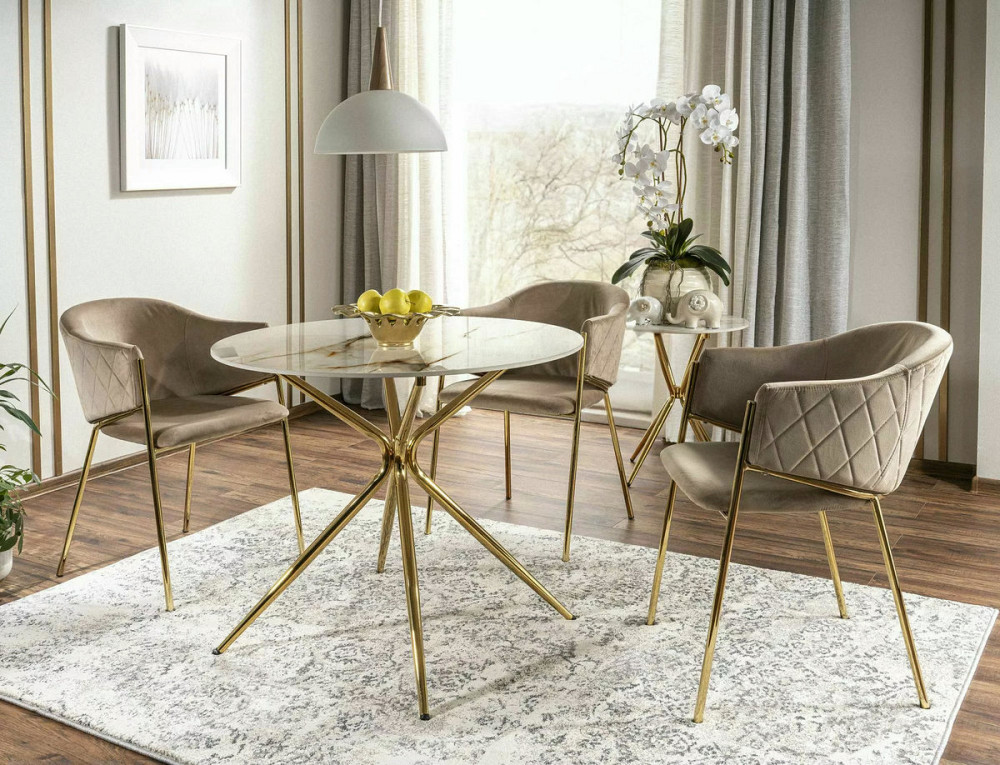 Стілець BONO VELVET золотий каркас/беж BL.28 Киев - изображение 5