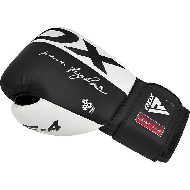 Боксерські рукавиці RDX F4 Boxing Sparring Gloves Hook&Loop WHITE/BLACK 14 унцій (капа в комплекті) Кам'янське - фото 3