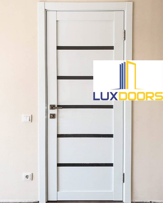 Двері Відень Білий Полотно з чорним склом, покриття VINIL Київ - фото 3