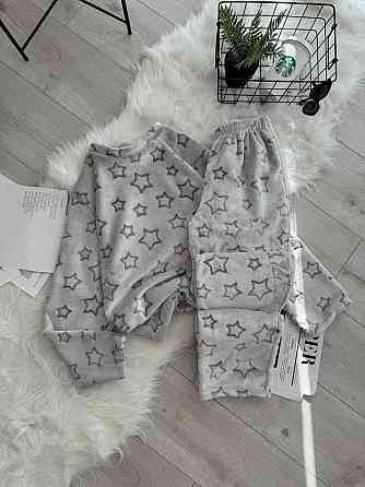 Женская теплая повседневная домашняя махровая пижама турецкая двусторонняя махра Серый, 46/48 Одесса