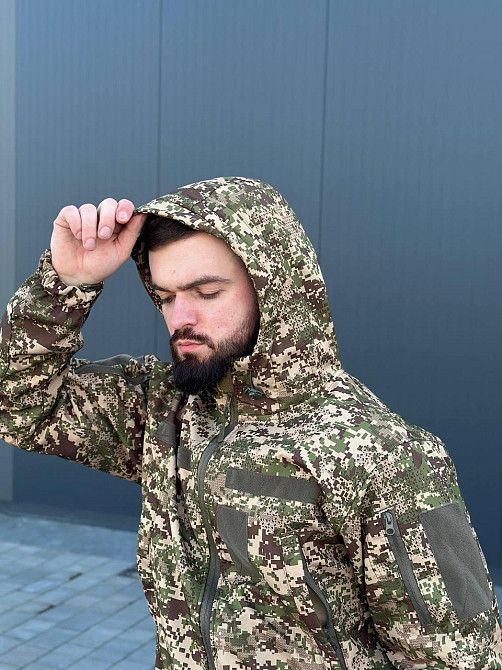 Военная тактическая куртка soft shell хищник мужская демисезонная штурмовая куртка софтшел для    WAR Львов - изображение 6