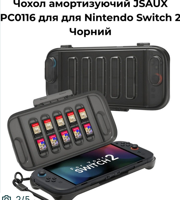 Чохол JSAUX PC0116 амортизуючий для Nintendo Switch 2 Чорний. Харків - фото 4