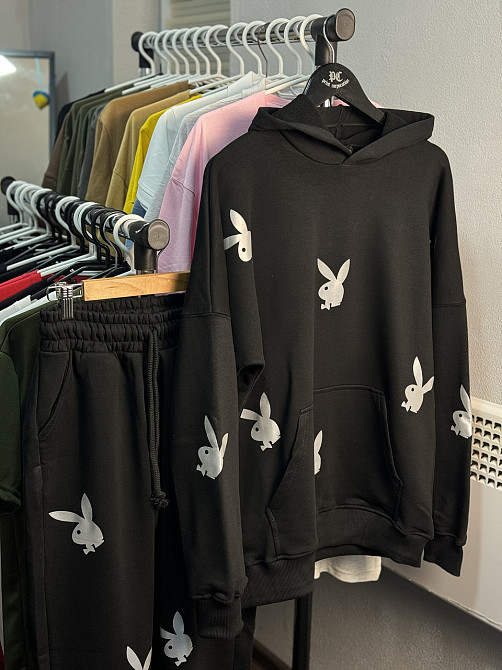 Костюм з принтом зайчиків (худі та штани) Чернівці - фото 1