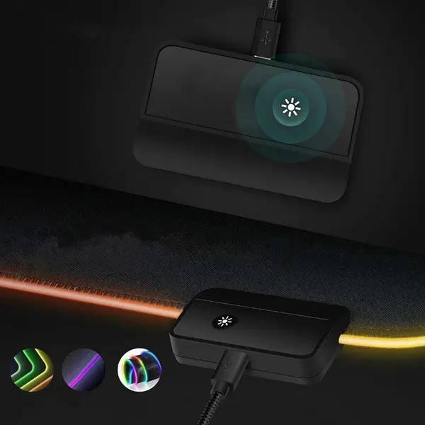 Великий геймерський RGB килимок (ігрова поверхня) з підсвічуванням для миші 800 x 300 x 3 мм Бровари - фото 7