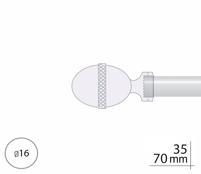 Закінчення для карнизу Orvit ФАРЖЕ 16 мм САТИН Львов - изображение 2