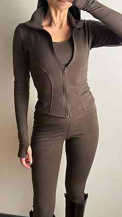 Жіночий термо костюм-трійка: кофта топ і лосини трикотаж пума Шоколадний, 44/46 Одеса