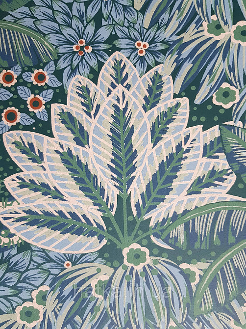 Шпалери флізелінові еко Rasch Sophia 0.53х10 рослинний принт квіти листя блакитні коричневі зелені 3д Київ - фото 3