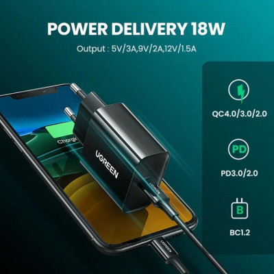 Зарядний пристрій Ugreen CD137 20W Type-C PD Charger (Black) (10191) Вінниця - фото 2