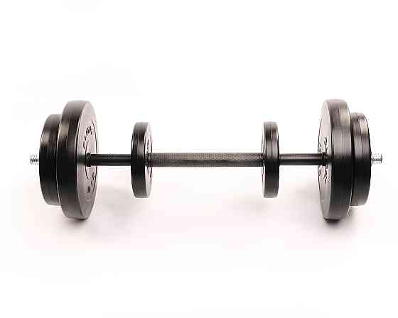 Набір дисків композитних Elitum Titan 59 кг гантелі з перехідником для силових тренувань 2 грифи 30 мм, ABSпластик Київ