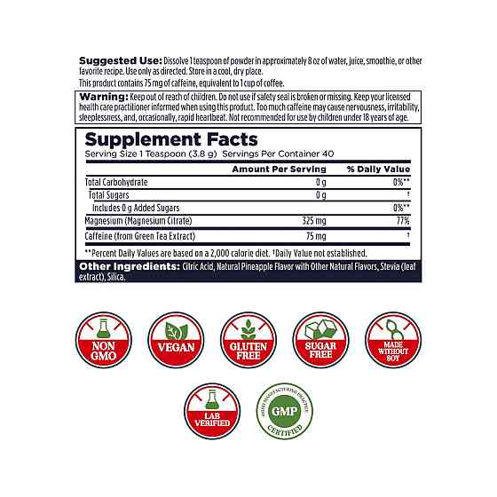 Магний цитрат KAL Energy Magnesium Powder 153g ананас Киев