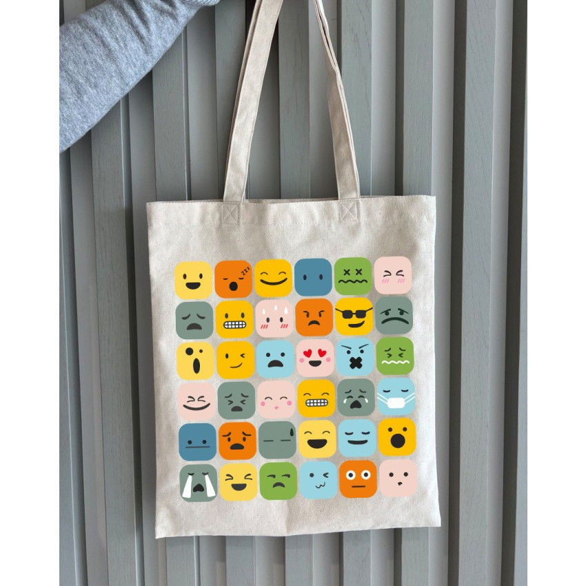 Екошопер BookOpt BK4101 Смайлики бежевий Київ - фото 9