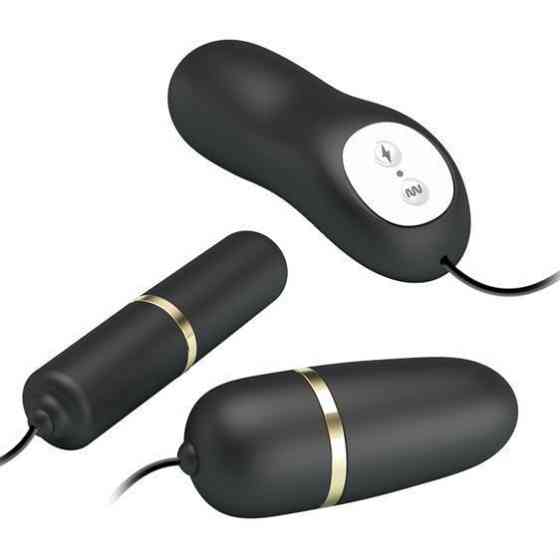 Віброяйце з вібропулею - Pretty Love Electric Stimulation Double Vibro-Bullets Black Sex Aura Київ