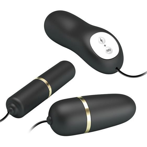Віброяйце з вібропулею - Pretty Love Electric Stimulation Double Vibro-Bullets Black Sex Aura Київ - фото 4