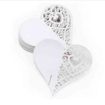 Рассадочные карточки для гостей на бокалы Сердечка 10 штук 8 на 8 см белый Киев