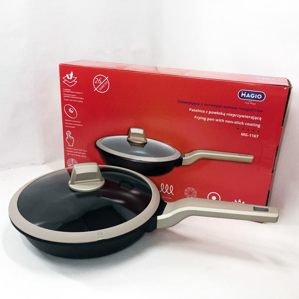 Сковородка для приготовления Magio MG-1167 26 см, Сковородка удобная для кухни Сковорода повара NH-70 Львов - изображение 10