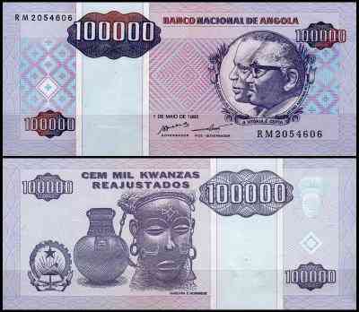 Ангола/Angola 100000 Kwanzas 1995 Pick 139 UNC Полтава