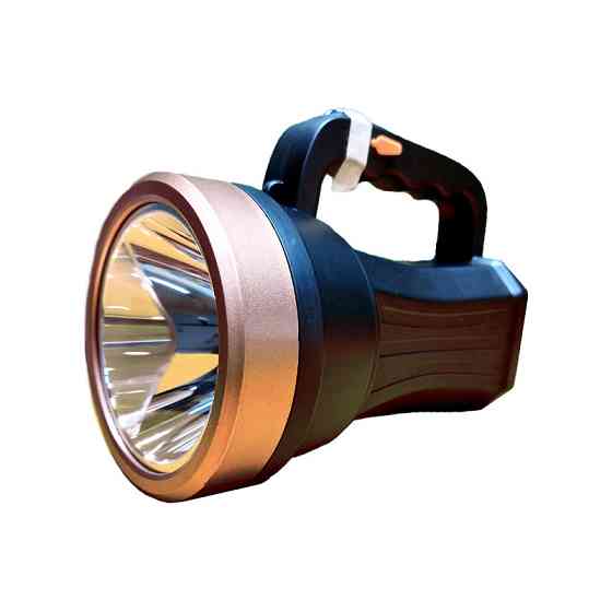 Фонарик с аккумулятором и ручкой 5Вт, IP54, черный Днепр