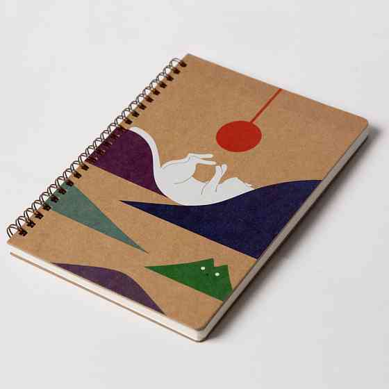 Блокнот "Кіт та сонце" еко крафт-картон 11134-KR формат А5 на пружині Вінниця