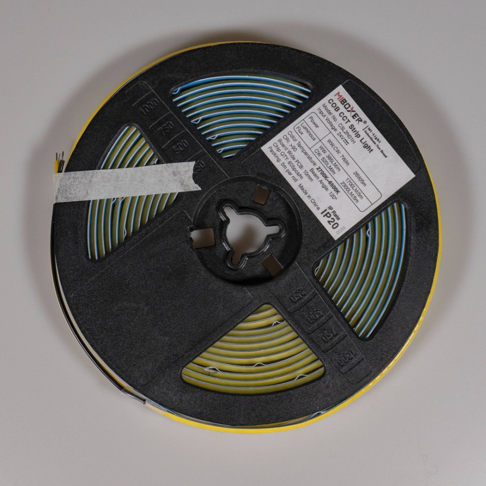 Miboxer LED стрічка COB Tunable White, 8мм, CCT Tunable White 2700K-6500K, 7W/m, 520LM/m 24V IP Київ - фото 5
