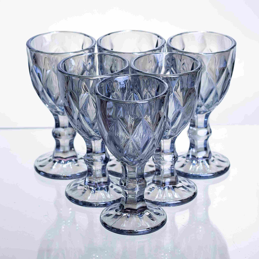 Набір чарок Diamond Blue 6 штук по 40 мл HP-19-278 прозорий чарка для міцних напоїв коктейлів шотів Коломыя - изображение 1