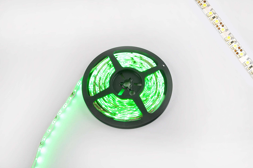 Стрічка світлодіодна SMD 3528 (зелена, вологостійка, 60 кріст/1м, бухта 5м) Київ - фото 1