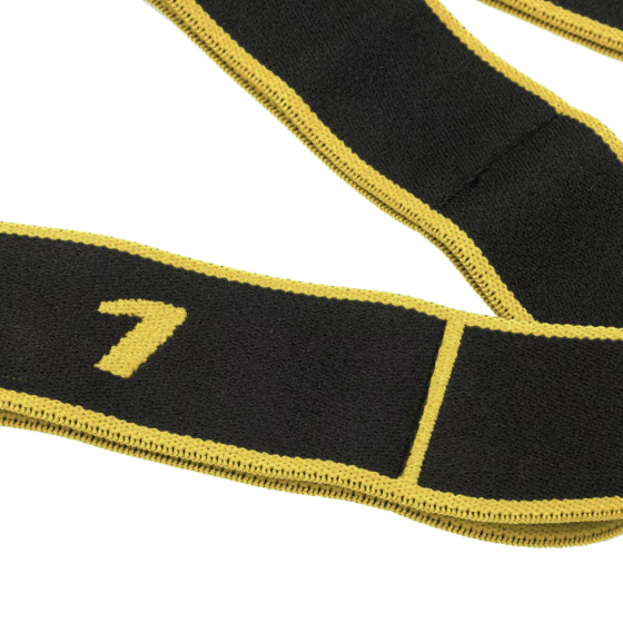 Резинка для фітнесу з петлями Queenfit 86,5 х 4см чорно-жовта Киев