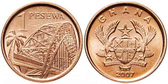 Ghana Гана 1 Pesewa 2007 UNC Полтава