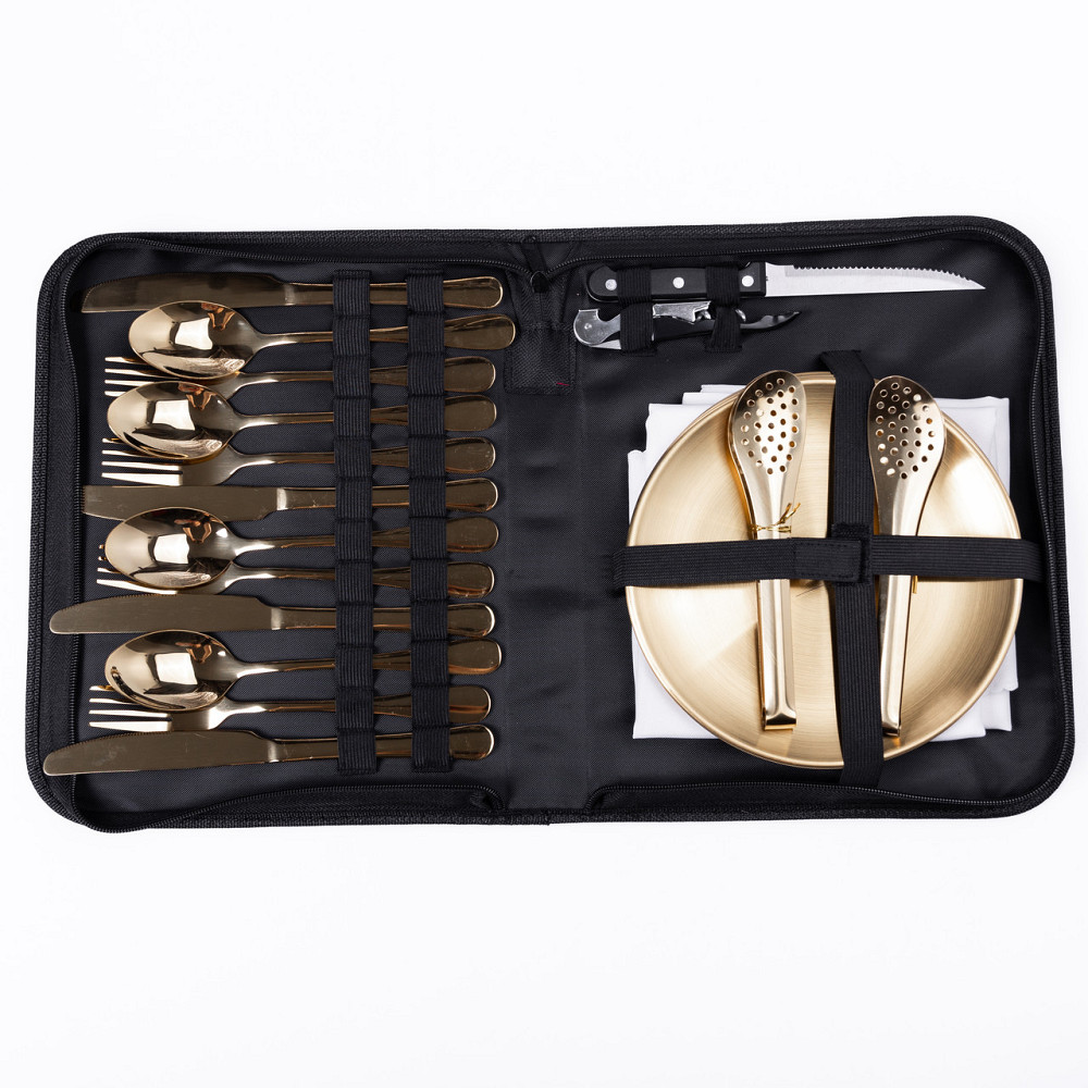 Lugi Набір посуду для пікніка на 4 особи 24 предмети Золотистий HP-21-2 Киев - изображение 1