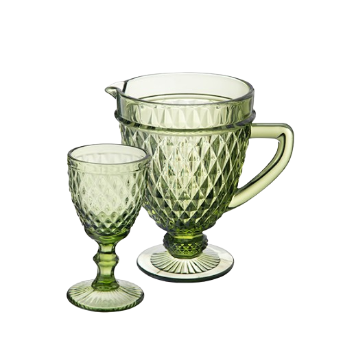 Набір для напоїв Аргайл 7 предметів (глечик-1150мл + 6 келихів-340мл) смарагд 9053 S&T Житомир - изображение 3