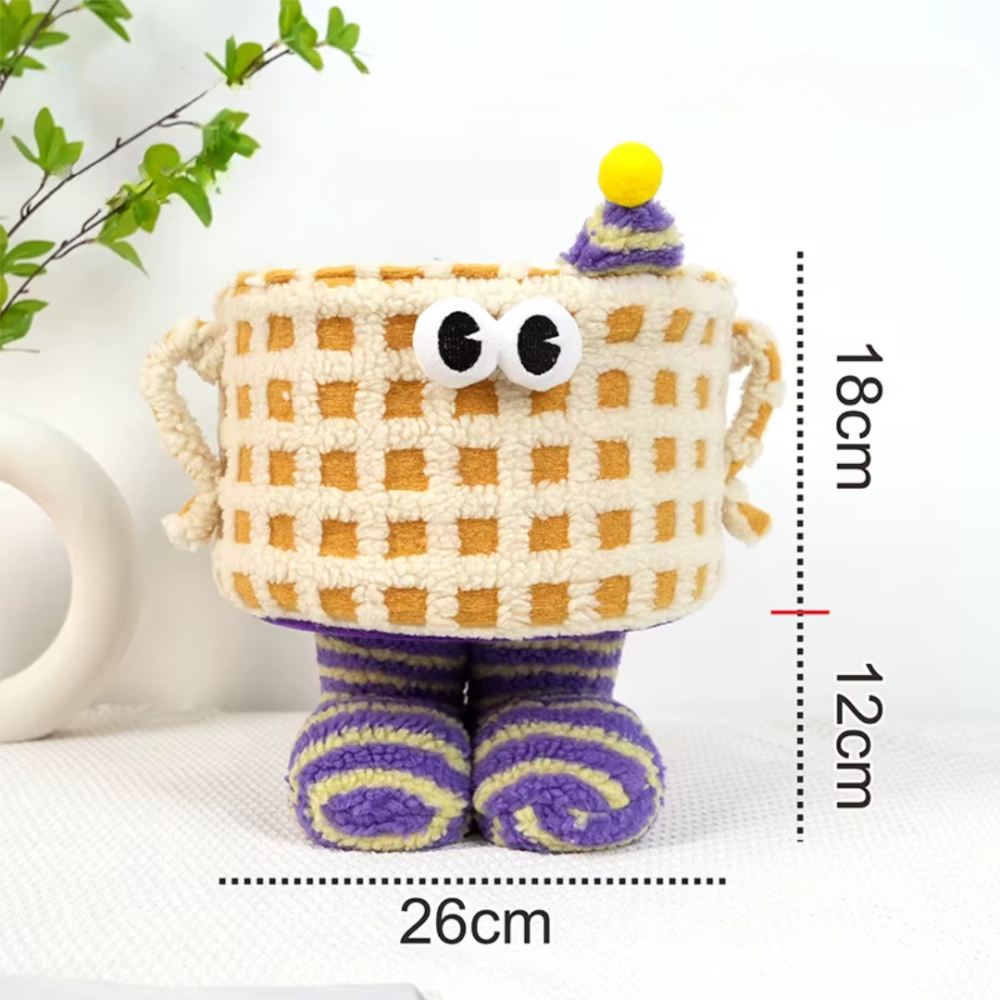 Корзина для игрушек плюшевый органайзер в детскую комнату мягкий для вещей и игрушек детская желтая в клетку Каменец-Подольский - изображение 6