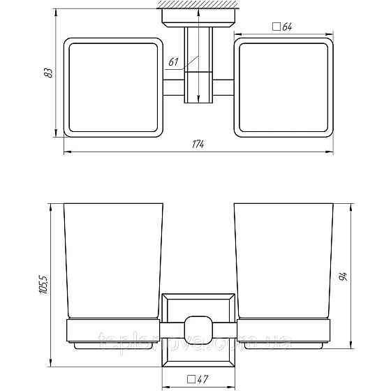 Стакан подвiйний TOPAZ TКВ 9928A Черновцы